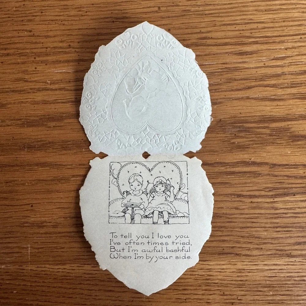 Vintage Valentine Card Boy Sailor Holding Heart Whitman‎ Made Worcester MA
